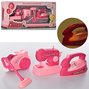 Іграшкова побутова техніка Швейна машинка, пилосос, праска 6603-2