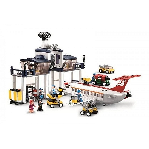 Конструктор Sluban "Авиация": Самолет и аэродром, 826 деталей, от 6 лет