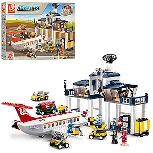 Конструктор Sluban "Авиация", самолет и аэродром, 826 деталей M38-B0373 для детей от 6 лет