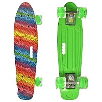 Скейт MS 0749-9-3 пенні, 55-14,5см, колеса ПУ світло, малюнок, ручка