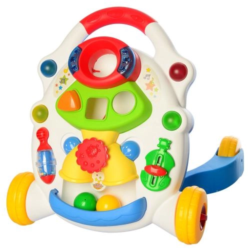Ходунки дитячі розвиваючі, ігровий центр 2в1 (34210) для малюків, сортер, музика, світло