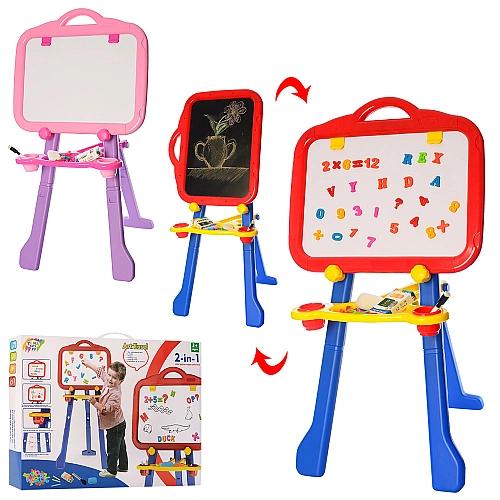 Мольберт двусторонний для рисования, магнитный YM131 Цвет Розовый