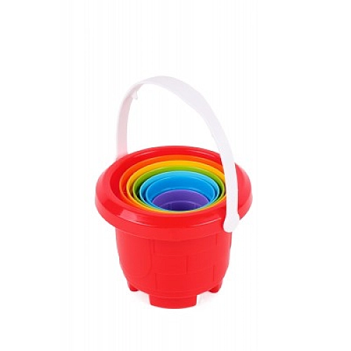 Пірамідка дитяча формочки круглі 7 шт відерко зручкою 6962