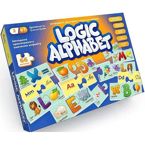 Логічна Абетка пазли Англійський алфавіт (G-LoA-01-04U)