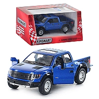 Машинка металева Kinsmart 1:46 2013 Ford F-150 SVT Raptor SuperCrew KT5365W інерційна, двері відчиняються / Синій