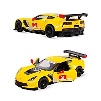 Машинка металлическая Kinsmart 1:36 Corvette C7. R Race Car 2016. Желтого цвета (KT5397W)