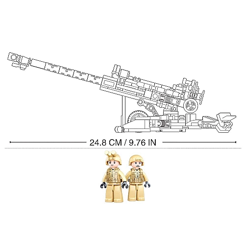 Конструктор Sluban M38-B0890 Армия Гаубица М777, 258 деталей, 2 фигурки