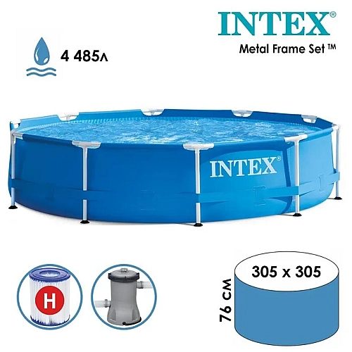 Басейн каркасний Intex 305×76 см з фільтр-насосом 1250 л/год