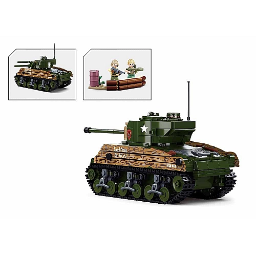 Конструктор Sluban Средний Танк M4A3 (76W) серии Второй мировой войны 715 деталей M38-B1110