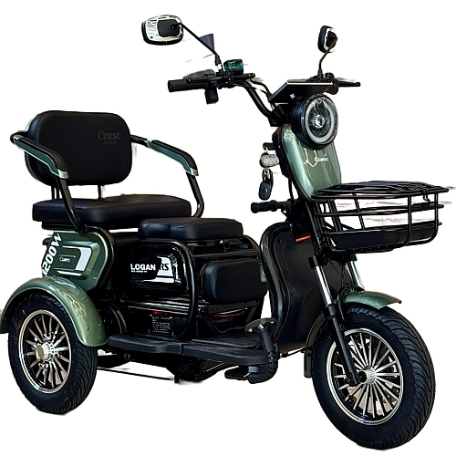Електричний трицикл Corso «Logan» LN-951200 (1) + 1 ЯЩИК АКУМ, двигун 1200W, акумулятор 72V/23Ah, колеса 300-10, в коробці