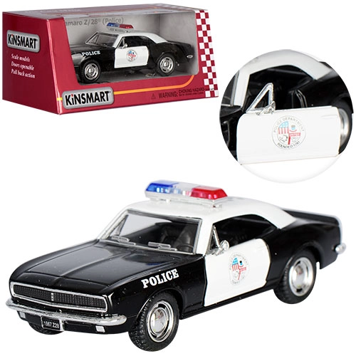Машинка KT 5341 WP Chevrolet Camaro Z/28 метал, інер-я, поліція, масштаб 1:37, 12.5 см, відкрив. двері, резинові колеса, в коробці 16x7x8 см
