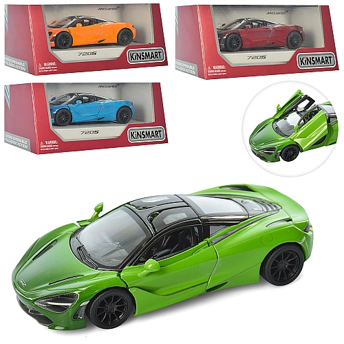 Машина KT5403WG "McLaren MSO 720S" металева, інерційна, 12см, гумові колеса, відкриття дверей, 4 кольори, в коробці 16-7-8.5см