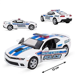 Металева машинка Kinsmart 1:38 «2014 Chevrolet Camaro» KT5383WPR, інерційна / Police