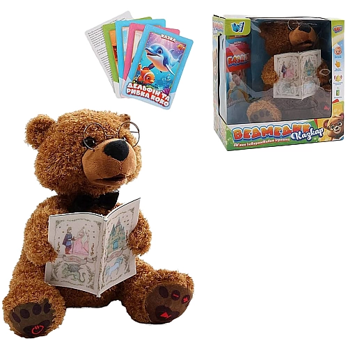 Мишка Сказочник WToys 31515 15 украинских сказок озвучка движущийся рот кнопки карточки звуки