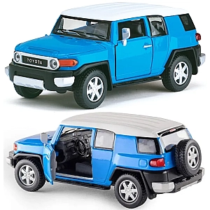 Металева машинка Kinsmart 1:36 Toyota FJ Cruiser KT5343W, інерційна в коробці / Колір Синій