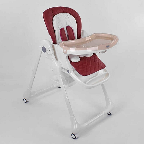 Стільчик для годування Toti W-22019 (1) м'який PU, м'який вкладиш, 4 колеса, знімний столик