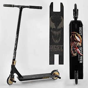 Самокат трюковий 71383 Best Scooter (4) "SIMBIOTE" HIC-система, ПЕГИ, алюмінієвий диск і дека, колеса 120 мм PU, ширина керма - 57 см, в коробці