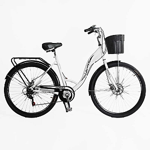 Велосипед міський Corso Liberty 28" дюймів LR-28014 + КОШИK, сталева рама 20", Shimano 7 швидкостей, корзина, багажник