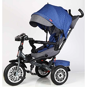 Дитячий триколісний велосипед BestTrike Perfetto 8066/608-70 з поворотним сидінням, гумові надувні колеса, фара, музика, USB, Bluetooth