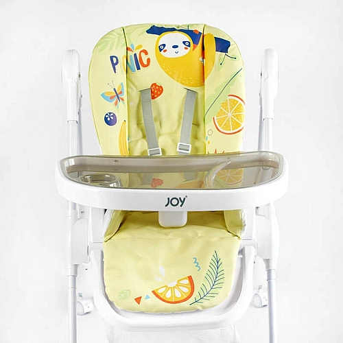 Стільчик для годування Joy K-94011 (1) мягкий чохол ПВХ, 4 колеса, з’ємний столик, кошик