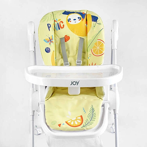 Стільчик для годування Joy K-94011 (1) мягкий чохол ПВХ, 4 колеса, з’ємний столик, кошик
