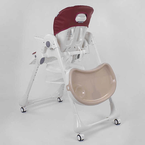 Стільчик для годування Toti W-22019 (1) м'який PU, м'який вкладиш, 4 колеса, знімний столик