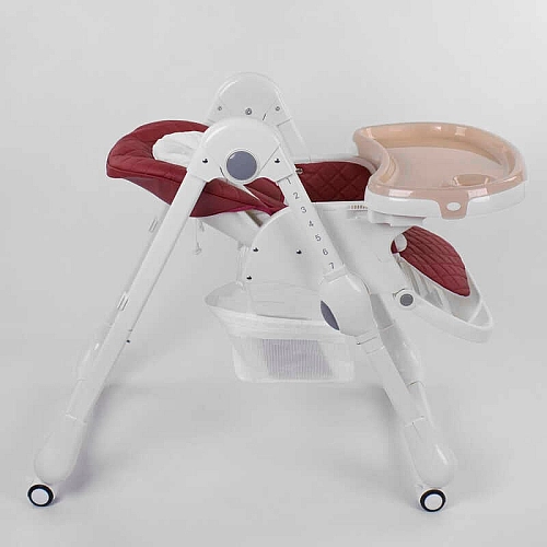 Стільчик для годування Toti W-22019 (1) м'який PU, м'який вкладиш, 4 колеса, знімний столик