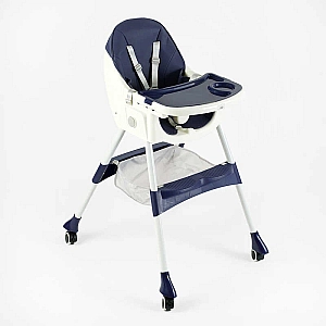 Стільчик для годування Toti FR- 20516 (1) сталева конструкція, матеріал тканини PU, знімний столик, опускна спинка, 4 колеса