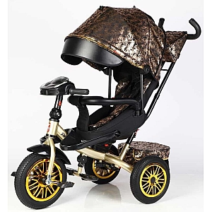 Дитячий триколісний велосипед BestTrike Perfetto 8066/819-40 з поворотним сидінням, гумові надувні колеса, фара, музика, USB, Bluetooth