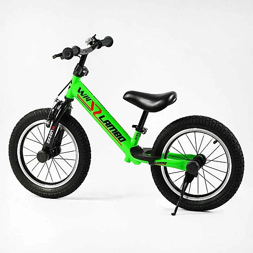 Велобіг "CORSO LAMBO" LB-14700 (1) сталева рама, ручне гальмо, колеса надувні резинові 14’’, алюмінієві обода, підставка для ніг, підніжка, дзвоник