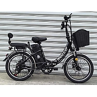 Електровелосипед Corso «ROCCO» 20" дюймів RC-01108 (1) ЧОРНИЙ, рама складна сталева, двигун 500W, акумулятор 48V20AH, корзина, у коробці