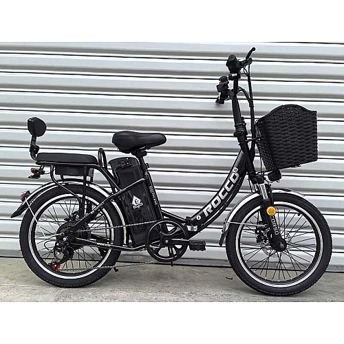 Електровелосипед Corso «ROCCO» 20" дюймів RC-01108 (1) ЧОРНИЙ, рама складна сталева, двигун 500W, акумулятор 48V20AH, корзина, у коробці