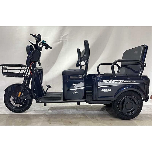 Електричний трицикл Corso «SIG-7» SG-640290 (1) + 1 ЯЩИК АКУМ двигун 1200W, акумулятор графеновий 72V/23Ah, колеса 300-10, в коробці