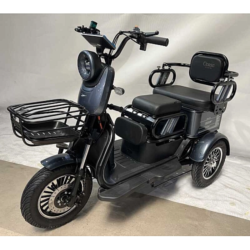 Електричний трицикл Corso «PROTEX» PRX-603270 (1) + 1 ЯЩИК АКУМ двигун 1000W, акумулятор графеновий 72V/23Ah, колеса 300-10, в коробці