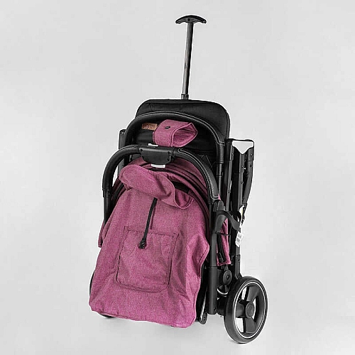 Візок прогулянковий дитячий JOY Comfort L-30201 колір ФІОЛЕТОВИЙ, рама сталь з алюмінієм, футкавер, підсклянник, телескопічна ручка