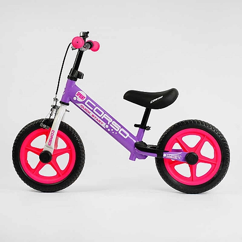 Велобіг "CORSO" 19375 (1) сталева рама, ручне гальмо, колесо 12" EVA (ПІНА), підставка для ніг, підніжка