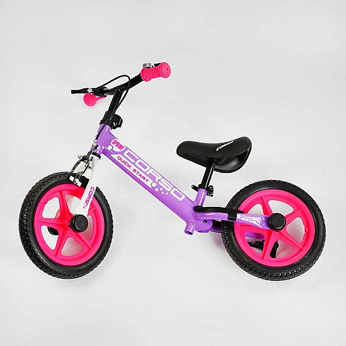 Велобіг "CORSO" 19375 (1) сталева рама, ручне гальмо, колесо 12" EVA (ПІНА), підставка для ніг, підніжка