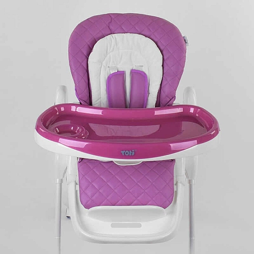 Стільчик для годування Toti W-62005 (1) м'який PU, м'який вкладиш, 4 колеса, знімний столик