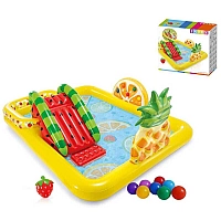 Intex Ігровий центр 57158 NP (2) "Веселий фрукт", 244 x 191 x 91 см, з гіркою, від 2-х років, 493л, в коробці