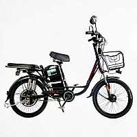 Електровелосипед Corso «Shadow» 22" дюймів SH-9038-7 / 9083-7 / C-31 !!!!! (1) рама сталева, двигун 500W, акум. 48V20AH, корзина, покришки 22*1.95