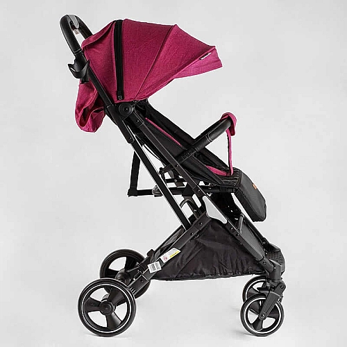 Візок прогулянковий дитячий JOY Comfort L-20115 колір РОЖЕВИЙ, рама сталь з алюмінієм, футкавер, підсклянник, телескопічна ручка