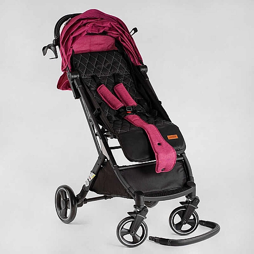 Візок прогулянковий дитячий JOY Comfort L-20115 колір РОЖЕВИЙ, рама сталь з алюмінієм, футкавер, підсклянник, телескопічна ручка