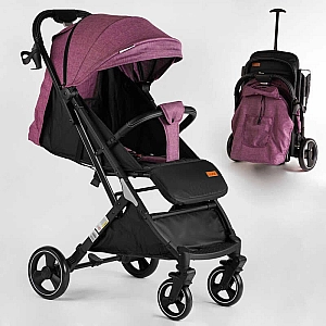 Візок прогулянковий дитячий JOY Comfort L-30201 колір ФІОЛЕТОВИЙ, рама сталь з алюмінієм, футкавер, підсклянник, телескопічна ручка