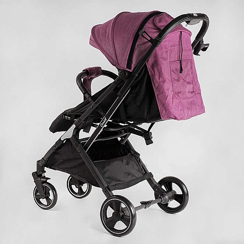 Візок прогулянковий дитячий JOY Comfort L-30201 колір ФІОЛЕТОВИЙ, рама сталь з алюмінієм, футкавер, підсклянник, телескопічна ручка