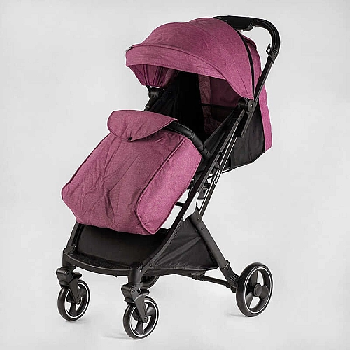 Візок прогулянковий дитячий JOY Comfort L-30201 колір ФІОЛЕТОВИЙ, рама сталь з алюмінієм, футкавер, підсклянник, телескопічна ручка