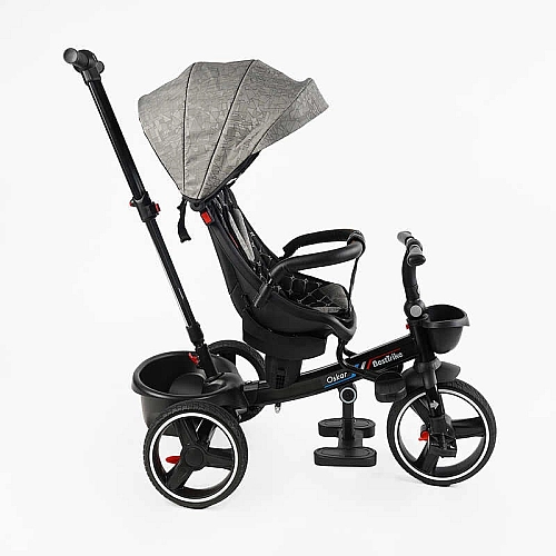 Велосипед 6390 – 18-698 BestTrike "Oscar" ПОВОРОТНЕ СИДІННЯ, КЕРМО СКЛАДАЄТЬСЯ, КОЛЕСА З ПРОГУМОВАНИМ PU, КОШИК, ТЕЛЕСКОПІЧНА РУЧКА