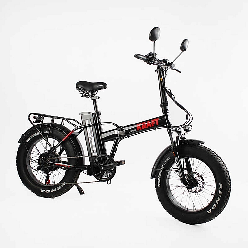 Електровелосипед Corso «Kraft» 20" дюймів KR-31007 (1) рама сталева, двигун 500W, акум. 48V15Ah, Shimano 7 швидкостей, зібраний на 75, у коробці