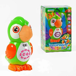 Музичний папужка 45158 TK Group, Українське озвучення, пісні, казки, скоромовки, загадки, вікторина, підсвічування, запис голосу, сенсорні датчики
