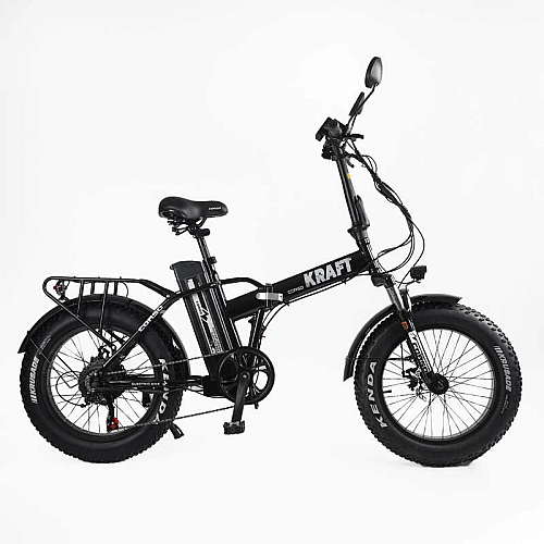 Електровелосипед Corso «Kraft» 20" дюймів KR-42117 (1) рама сталева, двигун 500W, акум. 48V15Ah, Shimano 7 швидкостей, зібраний на 75, у коробці