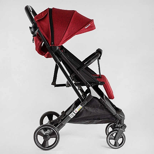 Візок прогулянковий дитячий JOY Comfort L-52304 колір ЧЕРВОНИЙ, рама сталь з алюмінієм, футкавер, підсклянник, телескопічна ручка